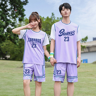 美式篮球服短袖青少年男女孩T恤高中初中学生运动套装帅气球衣夏