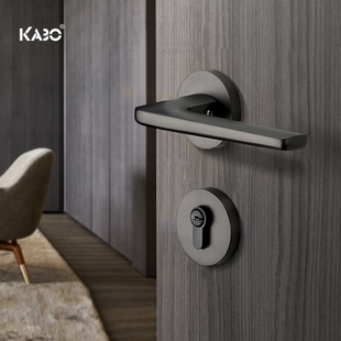 德国KABO门锁室内卧室北欧黑色分体卫生间简约房门锁静音实木门锁