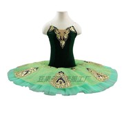 绿色tutu表演纱裙蓬蓬裙练习汇演定制芭蕾舞吊带团体舞蹈演出服