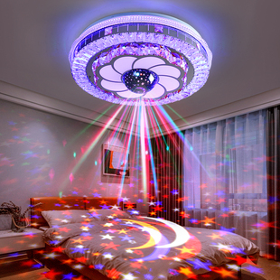 led吸顶灯卧室灯主卧2021年房间灯客厅，水晶浪漫婚房星空灯具