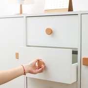 现代简约抽屉橱柜衣柜门实木拉手原木色榉木单孔圆形柜子木质把手