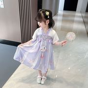 汉服女童夏季裙子2023古装，超仙中国风唐装，儿童雪纺连衣裙夏款