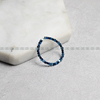 Ciel原创天然黑胆石戒指1.5mm方块珠极细电镀指环关节戒尾戒蓝色