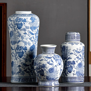 新中式陶瓷花瓶青花瓷可水培瓷器摆件客厅插花家居装饰品高级感
