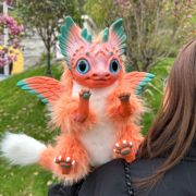幻想生物犄角飞龙Fantasy Dragon毛绒玩偶乳胶摆件龙公仔娃娃