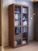 定制新中式全实木书柜，组合整墙轻奢带玻璃门，现代书房柜子收纳储物