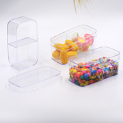 两格透明点心盒千层豆乳蛋糕盒子加厚硬塑料干果盒分格食品盒带盖