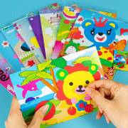 儿童拼图2早教玩具3d立体贴画3到6岁以上手工diy生日礼物智力