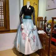 朝鲜族民族服装舞蹈练习上衣和裙子，跳舞穿的韩服胸花挂件h-s11228