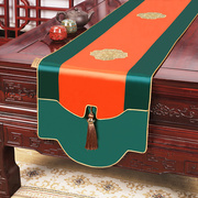 新中式桌旗中国风，古典刺绣花餐桌茶几电视柜，长条盖布床尾巾定制
