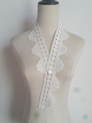 经典白色蕾丝镂空领口百搭水溶拼欧根纱刺绣精致几何内搭装饰假领