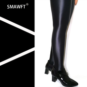 SMAWFT外穿薄款氨纶光面打底裤女进口高弹面料光泽九分健美裤