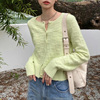 薄荷绿毛衣外套女设计感小众淡绿色针织开衫，秋季少女减龄早秋外搭