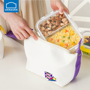 乐扣乐扣耐热玻璃饭盒，套装微波炉专用分隔便当盒耐用碗盖帆布包