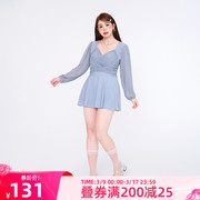 连体大码泳衣微胖女孩，遮肉2024显瘦胖mm游泳衣温泉