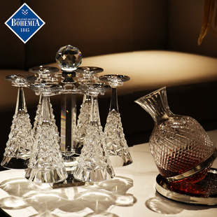 捷克bohemia进口水晶玻璃古典高脚红白葡萄酒杯子，酒具醒酒器套装