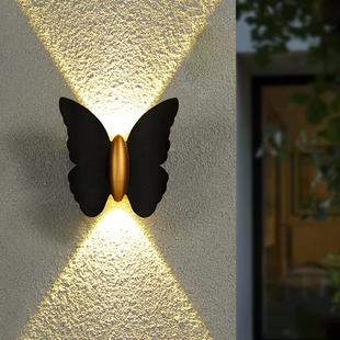  LED蝴蝶防水壁灯简约创意上下发光书房卧室客厅室内外北欧装