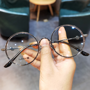 简丹剋萝心复古圆形眼镜框，男女时尚文艺小框护目近视眼镜架