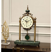 欧式座钟客厅轻奢摇摆台钟样板房装饰摆件美式钟表，大号台式时钟高