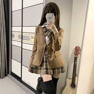 小个子显高西装学院风套装秋冬季jk制服裙，正版原创西服外套女全套