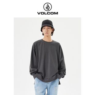 volcom钻石男装户外品牌设计感长袖卫衣，2024秋季休闲百搭上衣