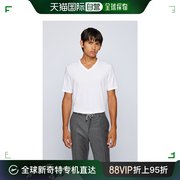 香港直邮hugoboss男士白色，棉质v领t恤tilson11-50333815-100