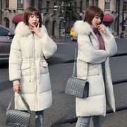 棉袄女冬季2023韩版中长款羽绒棉服保暖宽松加厚毛领连帽棉衣