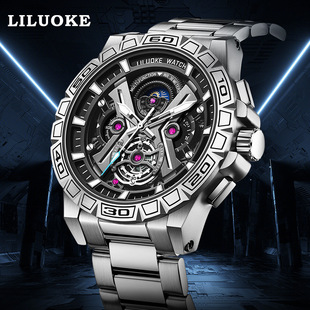 liluoke力洛克黑武士手表，男士潮流夜光，防水多功能表非机械石英表