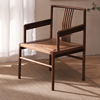 黑胡桃木老式原木椅子靠背椅新中式主人位茶椅纯实木餐椅官帽椅