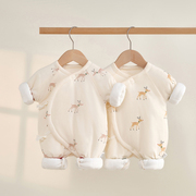 初生婴儿衣服0-3个月，加厚夹棉保暖新生儿，连体衣秋冬装棉衣宝宝
