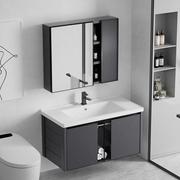 太空铝浴室镜柜卫生间洗手盆柜组合厕所洗脸池岩板一体洗