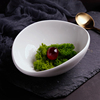 欧式大号汤碗汤盘餐厅纯白陶瓷餐具创意斜口盘异形沙拉碗家用水煮