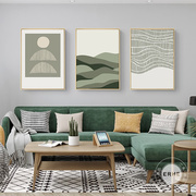 归途北欧原木风抽象装饰画客厅沙发背景墙壁画小清新绿色餐厅挂画