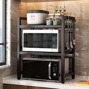 单双层厨房储物架可调节宽度桌面收纳架子免打孔烤箱微波炉置物架