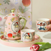 泽滕家茶具套装可爱情侣陶瓷茶壶茶杯家用花茶壶下午茶创意礼盒装