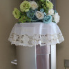 美式蕾丝圆形简约现代乳白色阳台小桌布餐桌布立式空调盖巾花瓶垫