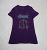 香港大品牌夏女深紫色修身半袖植绒，印花弹力人棉垂感圆领短袖t恤