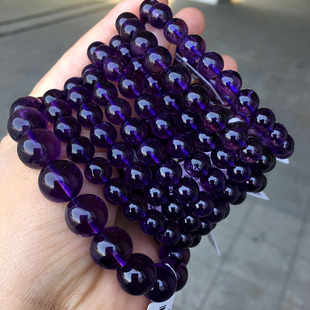 天然紫水晶手链紫罗兰，深紫色冰种男女款