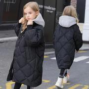 儿童冬装加厚棉袄外套2023中大童女孩洋气韩版中长款羽绒棉服