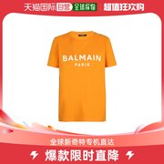 香港直发balmain橙色女士，t恤夏季短袖，圆领套头字母印花日常简约