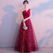 现代新娘中国风敬酒服2023秋款红色旗袍中式晚礼服女显瘦结婚衣服