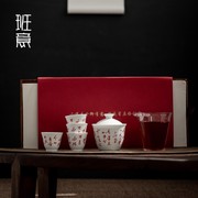 景德镇手绘陶瓷茶具陶瓷日式功夫茶具 家用简约礼盒套组