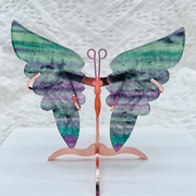 水晶翅膀桌面摆饰萤石，手工雕刻翅膀，水晶工艺品摆件家居装饰工艺品
