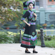 24款黑色配绿条壮族服装女传统服饰长裙回娘家三月三民族风服