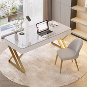 北欧轻奢岩板书桌卧室小户型，家用电脑桌时，尚感办公桌简约现代