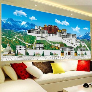 2024钻石画布达拉宫满钻大幅客厅十字绣点贴砖石西藏民族2023