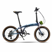20寸451铝合金便携式超轻折叠自行车成人碟刹变速通勤自行车