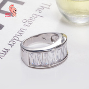 时尚奢华菱形锆石戒指，欧美夸张戒指，网红戒指