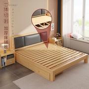 实木床1.8米床架现代简约单人床经济型简易家具床1.5米松木双人床