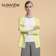 sunview尚约毛衣小开衫女装女士上衣轻薄时尚长袖外搭款